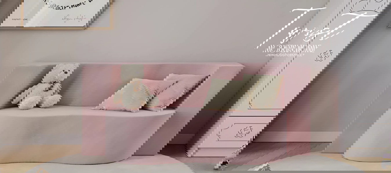 Rozkladacia pohovka TWIST RUŽOVÁ TRINITY 120x200cm