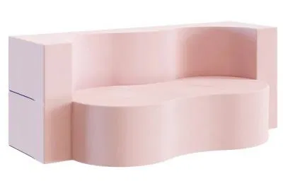 Rozkládací pohovka TWIST RŮŽOVÁ TRINITY 120x200cm