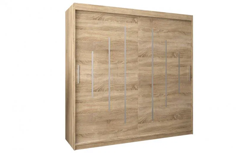 Šatní skříň s posuvnými dveřmi YORK - 200x200cm -Dub Sonoma-