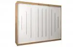 Šatní skříň s posuvnými dveřmi YORK - 250x200cm -Dub Artisan-Bílá-