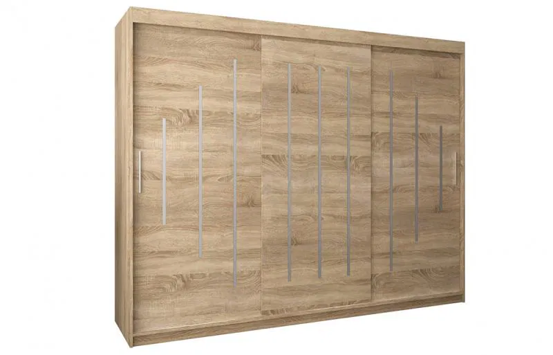 Šatní skříň s posuvnými dveřmi YORK - 250x200cm -Dub Sonoma-
