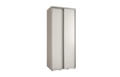 Šatní skříň s posuvnými dveřmi DAVOS 100cm | Bílá / stříbrné pojezdy