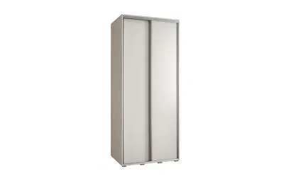 Šatní skříň s posuvnými dveřmi DAVOS 120cm | Bílá / stříbrné pojezdy