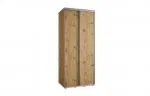 Šatní skříň s posuvnými dveřmi DAVOS 120cm | DUB Artisan / stříbrné pojezdy