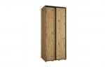 Šatní skříň s posuvnými dveřmi DAVOS 120cm | DUB Artisan / černé pojezdy