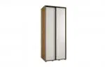 Šatní skříň s posuvnými dveřmi DAVOS 120cm | DUB Artisan / bílá / černé pojezdy
