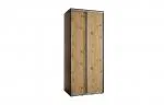 Šatní skříň s posuvnými dveřmi DAVOS 120cm | Černá / DUB Artisan / stříbrné