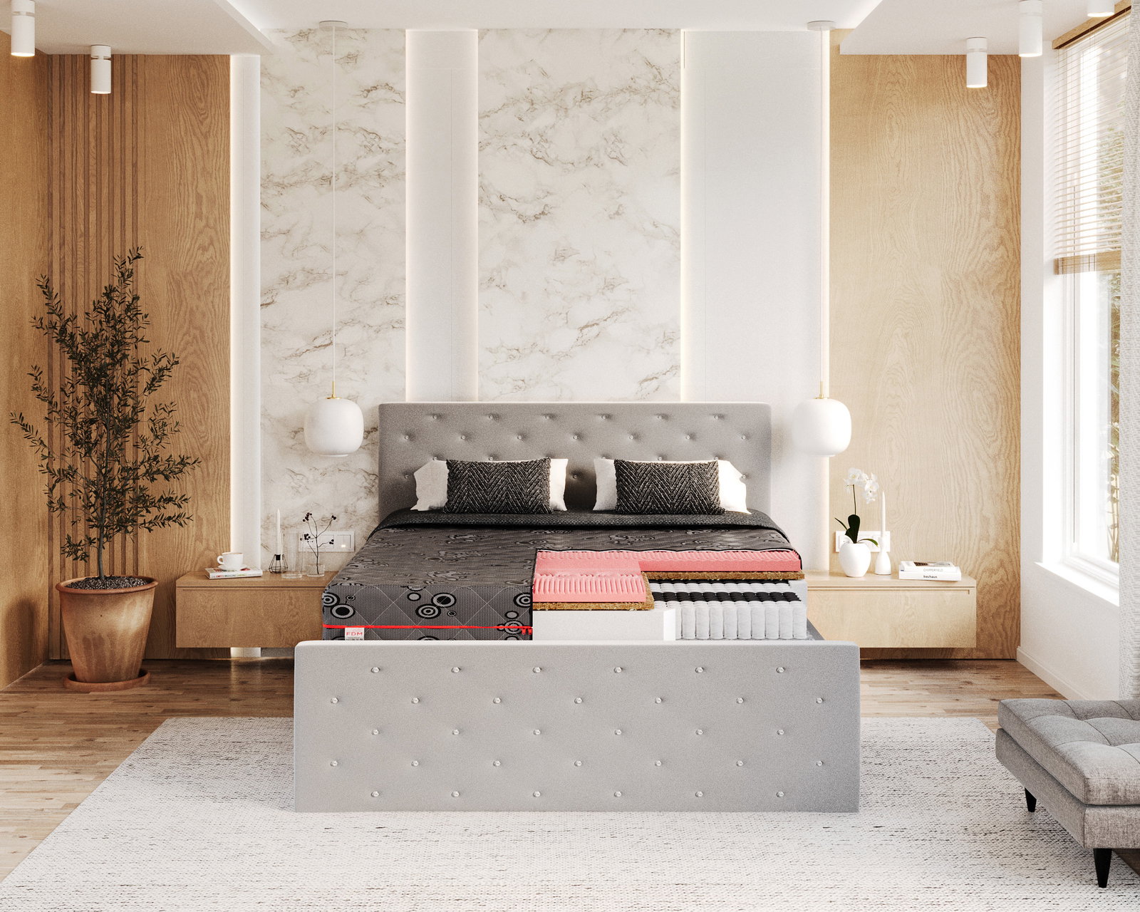 Taštičkový matrac SALERNO JACQUARD 160x200 cm 27 cm