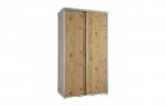 Šatní skříň s posuvnými dveřmi DAVOS 140cm | Bílá / DUB Artisan / stříbrné