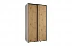 Šatní skříň s posuvnými dveřmi DAVOS 140cm | Bílá / DUB Artisan / černé