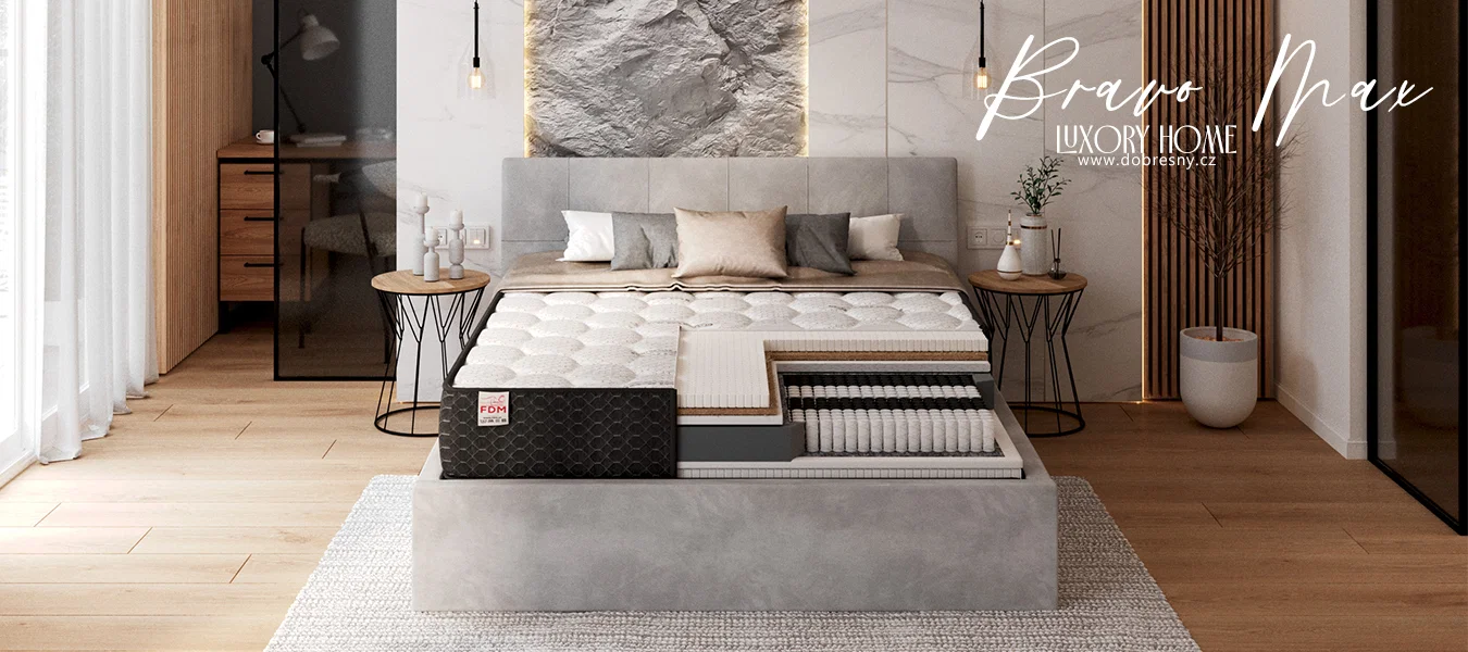 Taštičková matrace BRAVO MAX CASHMERE 180x200 cm 29 cm