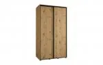 Šatní skříň s posuvnými dveřmi DAVOS 140cm | DUB Artisan / černé pojezdy