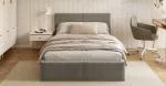 Čalouněná postel AMBER 90x200 Šedá Trinity s úložným prostorem dřevěný rošt