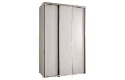 Šatní skříň s posuvnými dveřmi DAVOS 150cm | Bílá / stříbrné pojezdy