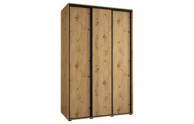 Šatní skříň s posuvnými dveřmi DAVOS 160cm | DUB Artisan / černé pojezdy