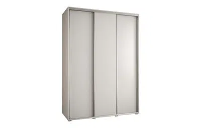 Šatní skříň s posuvnými dveřmi DAVOS 170cm | Bílá / stříbrné pojezdy