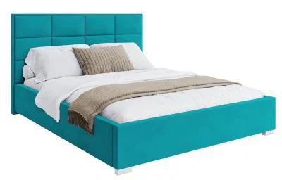 Čalouněná postel APOLLO 160x200 Tyrkysová Paris s úložným prostorem kovový rošt
