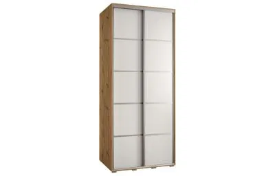 Šatní skříň s posuvnými dveřmi DAVOS 4, 100cm | DUB Artisan / bílá / stříbrné