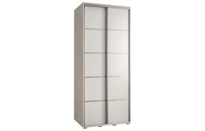Šatní skříň s posuvnými dveřmi DAVOS 4, 100cm | Bílá / stříbrné pojezdy