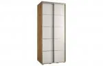 Šatní skříň s posuvnými dveřmi DAVOS 4, 120cm | DUB Artisan / bílá / stříbrné