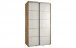 Šatní skříň s posuvnými dveřmi DAVOS 4, 140cm | DUB Artisan / bílá / stříbrné