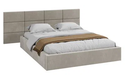 Čalouněná postel DENVER 140x200 s kovovým zdvižným roštem PARIS BÉŽOVÁ