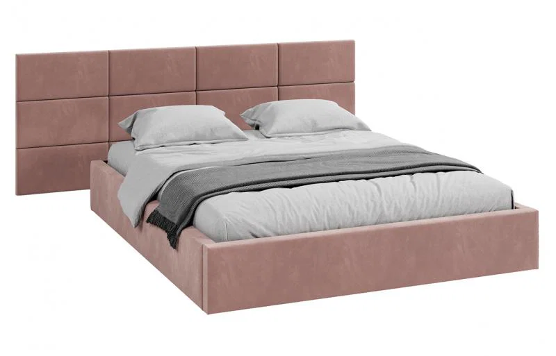 Čalouněná postel DENVER 90x200 s kovovým zdvižným roštem PARIS LOSOSOVÁ