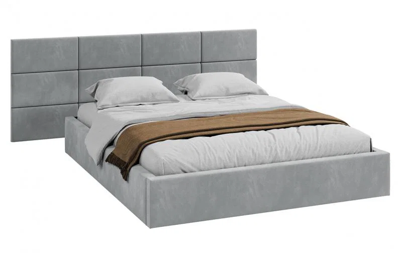 Čalouněná postel DENVER 160x200 s kovovým zdvižným roštem PARIS ŠEDÁ