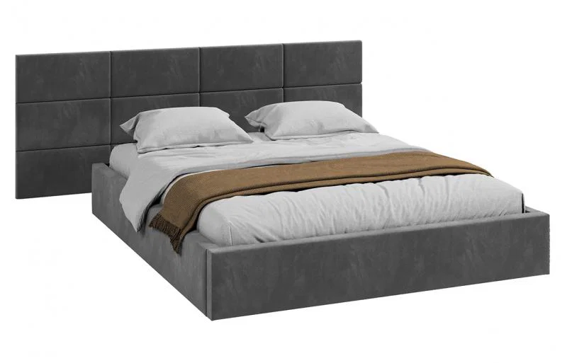 Čalouněná postel DENVER 140x200 s kovovým zdvižným roštem PARIS TMAVĚ ŠEDÁ