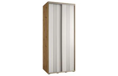 Šatní skříň s posuvnými dveřmi DAVOS 6, 120cm | DUB Artisan / bílá / stříbrné