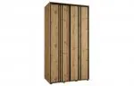 Šatní skříň s posuvnými dveřmi DAVOS 6, 140cm | DUB Artisan / černé pojezdy