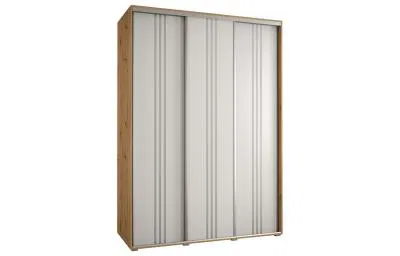 Šatní skříň s posuvnými dveřmi DAVOS 6, 170cm | DUB Artisan / bílá / stříbrné
