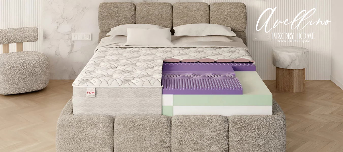 Penový matrac AVELLINO NANO JERSEY BORDER VISCO 140x200 cm 27 cm