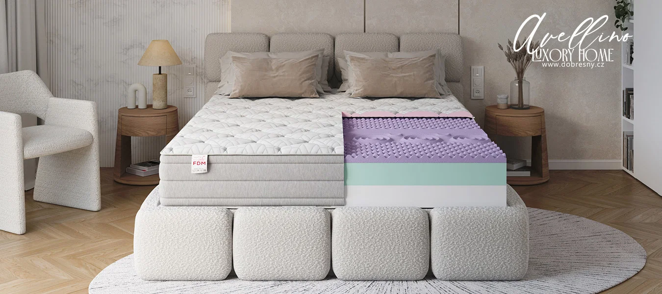Pěnová matrace AVELLINO NANO JERSEY BORDER VISCO 160x200 cm 27 cm