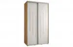Šatní skříň s posuvnými dveřmi DAVOS 8, 140cm | DUB Artisan / bílá / stříbrné