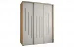 Šatní skříň s posuvnými dveřmi DAVOS 8, 190cm | DUB Artisan / bílá / stříbrné