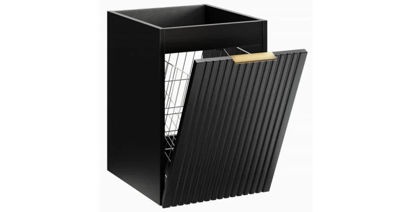 Koupelnová skříňka s košem na prádlo ADEL BLACK 40 cm