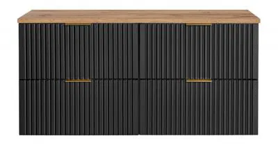 Sestava 2 koupelnových skříněk ADEL BLACK 120cm s deskou