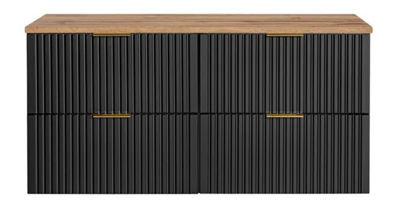 Sestava 2 koupelnových skříněk ADEL BLACK 120cm s deskou