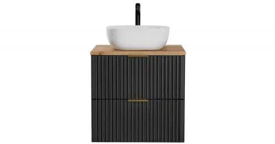 Koupelnová skříňka ADEL BLACK 60 cm s deska a umyvadlem