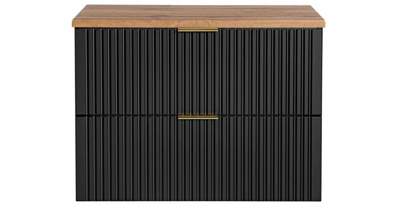 Koupelnová skříňka ADEL BLACK 80 cm s deskou