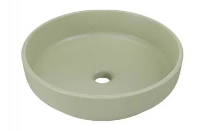 Keramické umyvadlo RIVER 1 na desku, 40 cm, matná olivově zelená