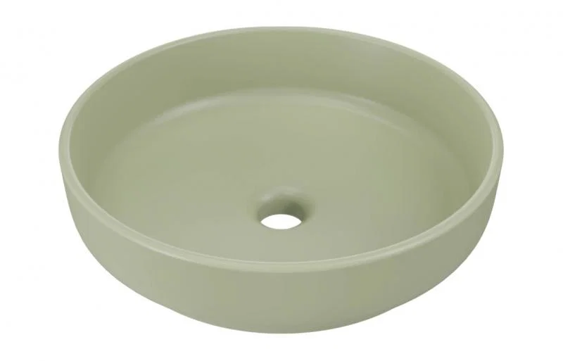 Keramické umyvadlo RIVER 1 na desku, 40 cm, matná olivově zelená