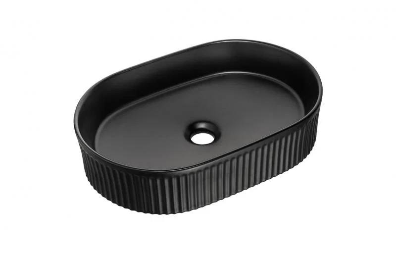 Keramické umyvadlo BEYOND 5 na desku, 48 cm, černý matný povrch