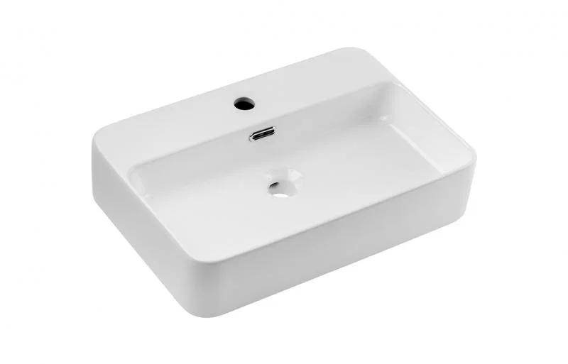 Keramické umyvadlo TRUST na desku, 55 cm, bílý lesklý povrch