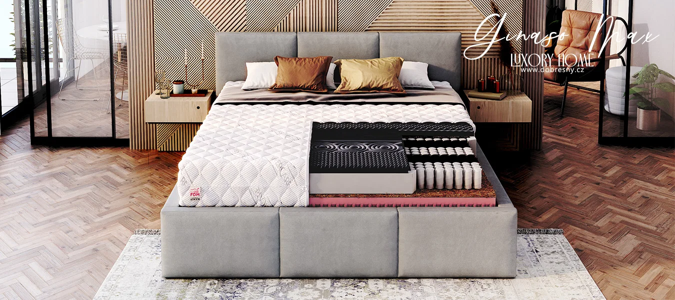 Taštičková matrace GINASO MAX SILVERCARE 180x200cm s KOKOSEM 28 cm