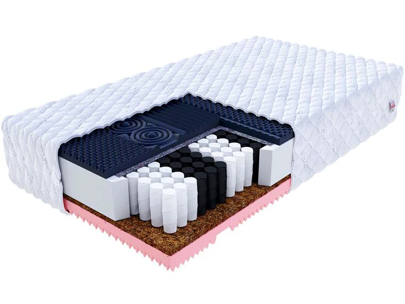 Taštičková matrace GINASO MAX SILVERCARE 180x200cm s KOKOSEM 28 cm