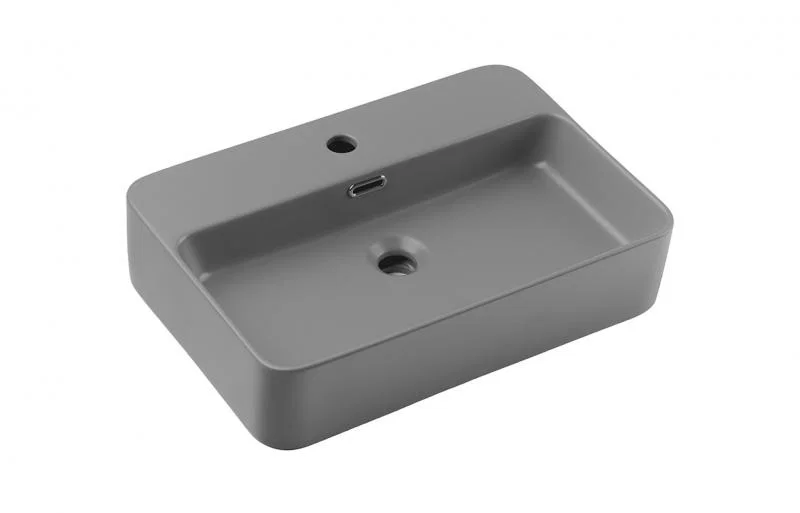 Keramické umyvadlo TRUST na desku, 55 cm, světle šedý matný povrch