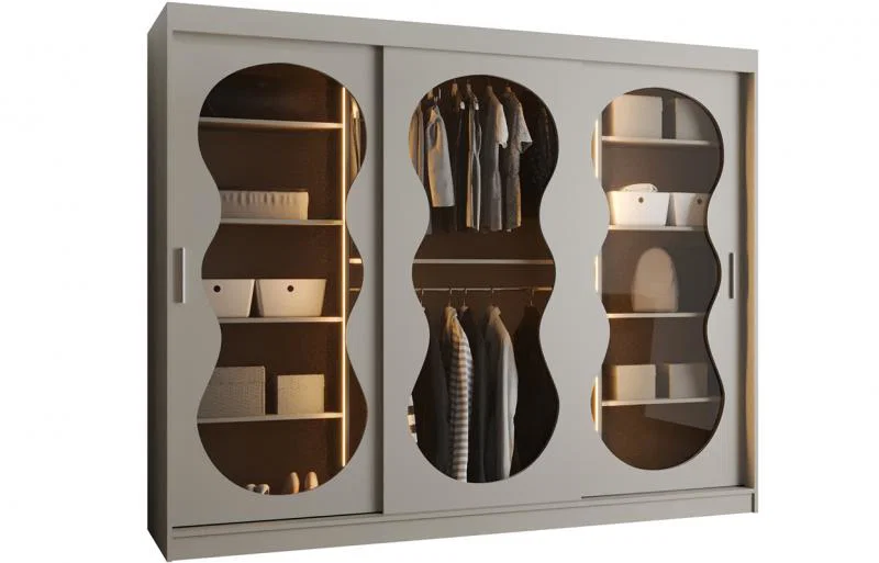 Šatní skřín s posuvnými dveřmi BAHRAJN 3 250cm kašmírová