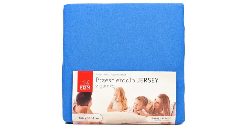 Prostěradlo JERSEY s gumou 160x200 cm MODRÁ 100% bavlna